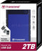 Transcend StoreJet 25H3 - Externe harde schijf - 2TB - Schokbestendig - Blauw