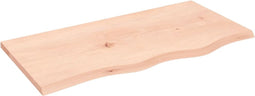 vidaXL - Wastafelblad - 80x40x2 - cm - onbehandeld - massief - hout