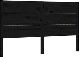 vidaXL - Hoofdbord - 146x4x100 - cm - massief - grenenhout - zwart