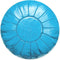 Turquoise blauw Leren Poef| Handgemaakt en uniek| 55 Ø | Mediterraans | Gevuld geleverd |