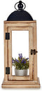 Gift Decor Lykta Natuurlijk Zwart Metaal Hout (18 X 43 X 18 Cm) (6 Stuks)