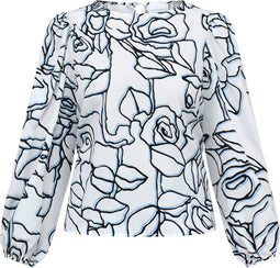 SISTERS POINT Vella-ls1 - Blouse - Losvallend met grafische print - Blauw/wit (2023)