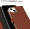 Selencia iPhone 14 Plus - Echt Lederen Bookcase - 3 Pashouders - Lichtbruin