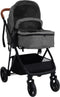 vidaXL - Kinderwagen - 3-in-1 - staal - lichtgrijs - en - zwart
