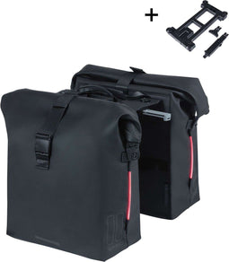 Basil SoHo - dubbele fietstas - 100% waterdicht - MIK - incl. LED-verlichting - Zwart