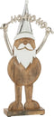 J-Line decoratie Kerstman Hohoho op voet - hout - zilver - small