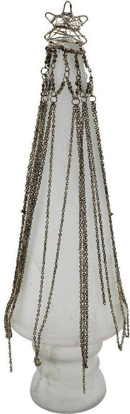 PTMD Aya Kerstmis Ornament - 9 x 9 x 28 cm - Glas - Wit