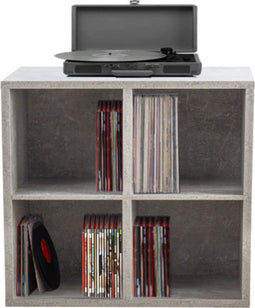 Platen vinyl lp kast - opbergen lp vinyl platen - boekenkast - grijs beton