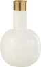 J-Line vaas Goud Boord - metaal - blinkend wit - 17.5 cm hoog