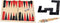 Houten spellendoos 4-in-1 - Denkspel - Schaken Backgammon Mikado Domino - Afmeting kist 17x17x3cm