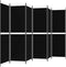 vidaXL - Kamerscherm - met - 6 - panelen - 300x180 - cm - stof - zwart