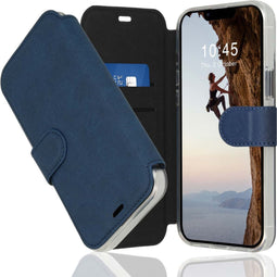 Accezz Hoesje Geschikt voor iPhone 14 Hoesje Met Pasjeshouder - Accezz Xtreme Wallet Bookcase - Donkerblauw