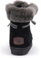 Warmbat Laarzen - Veterboots - Waterafstotend Suède - Zwart-Grijs - Maat 41