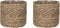 Mica Decorations Plantenmand - rotan - naturel met bruin - 14 x14 cm - Met plastic binnenkant