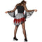 TecTake Danseres - Halloweenkostuum - Skeletprint en Kant - Rood - Maat L