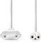 Nedis Stroomkabel - Euro Male - IEC-320-C7 - 3.00 m - Plat - Wit