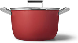 SMEG Kookpan met deksel Rood Mat - ø 26 cm / 7.7 Liter