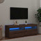 vidaXL - Tv-meubels - met - LED - 2 - st - bewerkt - hout - artisanaal - eiken