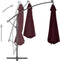 vidaXL - Zweefparasol - met - LED-verlichting - 350 - cm - bordeauxrood