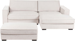 Hoekbank RENDERS Stof Lichtbeige Met ottomaan Linkerzijde