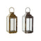 Kaarshouder DKD Home Decor Gouden Zilverkleurig Aluminium Kristal 14 x 14 x 35 cm (2 Stuks)