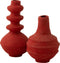 J-Line vaas Pot Triple - papier maché - rood - 40 cm hoog