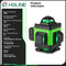 HGLINE 4D 16-lijn Kruislijnlaser - Zelfnivellerende 360° Groene laser - Incl. 2x accu & draagtas