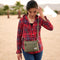 Travelon Heritage Compact Anti-diefstal Clutch Crossbody - RFID mini-tas met slashbestendige band - Indigo