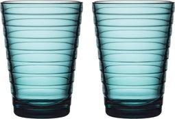 Iittala Aino Aalto - Tumbler Glazen Set - Waterglas - Vaatwasserbestendig - Zeeblauw - 33 cl - 2 Stuks