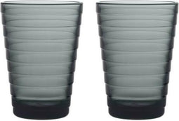 Iittala Aino Aalto - Tumbler Glazen Set - Waterglas - Vaatwasserbestendig - Donkergrijs - 33 cl - 2 Stuks