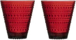 Iittala Kastehelmi Tumbler Glazen Set - Waterglas - Vaatwasbestendig - Cranberry - 30 cl - 2 Stuks