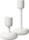 iittala Nappula Kandelaar set wit– Kaarsenhouder metaal– 107 mm & 183 mm