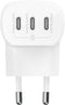 Belkin BoostCharge 67W - 3-Poorts USB-C Wandlader met PPS - Snelladen - Wit