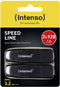 Intenso Speed Line - USB-stick 128GB USB 3.2 - Tot 70 MB/s - Zwart (2 stuks)