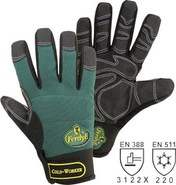FerdyF. Mechanics COLD WORKER 1990-9 Montagehandschoen Clarino kunstleer Maat (handschoen): 9, L EN 388, EN 407 Cat II
