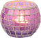 J-Line windlicht Mozaiek Rond - glas - paars - small - 2 stuks