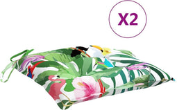 vidaXL - Stoelkussens - 2 - st - 50x50x7 - cm - stof - meerkleurig