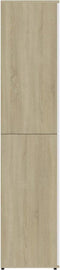 vidaXL - Schoenenkast - 80x39x178 - cm - bewerkt - hout - wit - en - sonoma - eikenkleur
