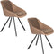 Dutchbone Wakefield - Eetkamerstoelen - Comfortabele kuip met afneembare kussens - Beige (set van 2)