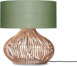 GOOD&MOJO Tafellamp Kalahari - Groen/Rotan - Ø47cm - Modern