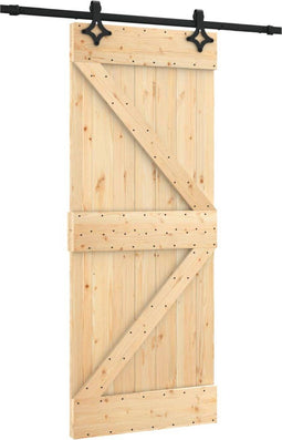 vidaXL - Schuifdeur - met - beslag - 85x210 - cm - massief - grenenhout