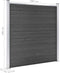 vidaXL - Schuttingset - 1 - vierkant - en - 1 - schuin - 273x186 - cm - HKC - grijs