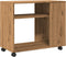vidaXL - Bijzettafel - met - wieltjes - 70x35x60 - cm - hout - artisanaal - eikenkleur