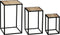 Mica Decorations Bijzettafel Quinty - 30x30x50 cm - Mettaal - Zwart - Set van 3