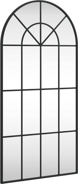 vidaXL - Wandspiegel - boog - 50x100 - cm - ijzer - zwart
