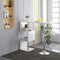 Woltu Bartafel - met flessenhouder en 3 planken - Wit - 113x40x105 cm