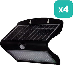 V-TAC VT-767-7-B - Solar Wandlamp - IP65 Waterdicht - 8W - 850 Lumen - 4000K - Zwart (4 stuks)