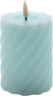 swirl led kaars rustic blauw 10x7,5cm