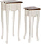 Set van 2 tafels DKD Home Decor Wit Bruin 35 x 35 x 80 cm