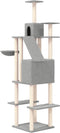 vidaXL - Kattenmeubel - met - sisal - krabpalen - 201 - cm - lichtgrijs